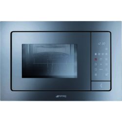 Smeg Linea FME120 Built In Microwave with Electric Grill complete with Frame in  Silver Glass